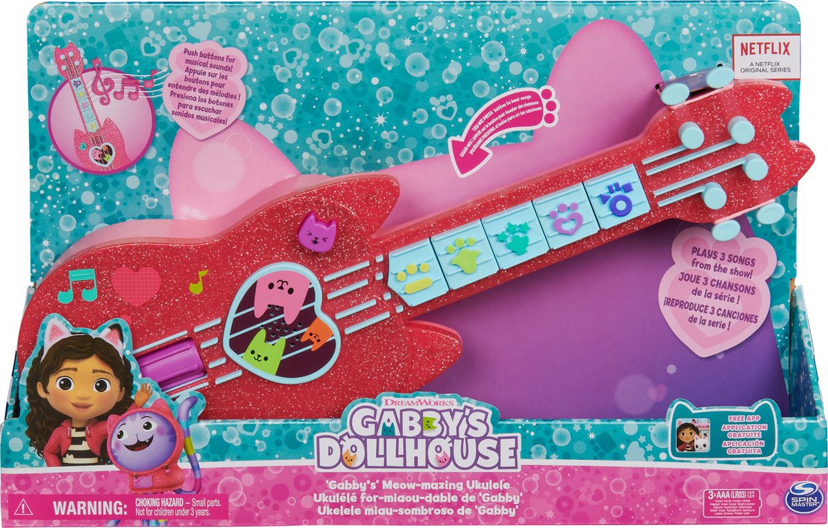 Gabbys Poppenhuis - Gabbys Miauw-eldig Ukulele met muziek en geluiden - Gabbys Poppenhuis - Gabbys Dollhouse